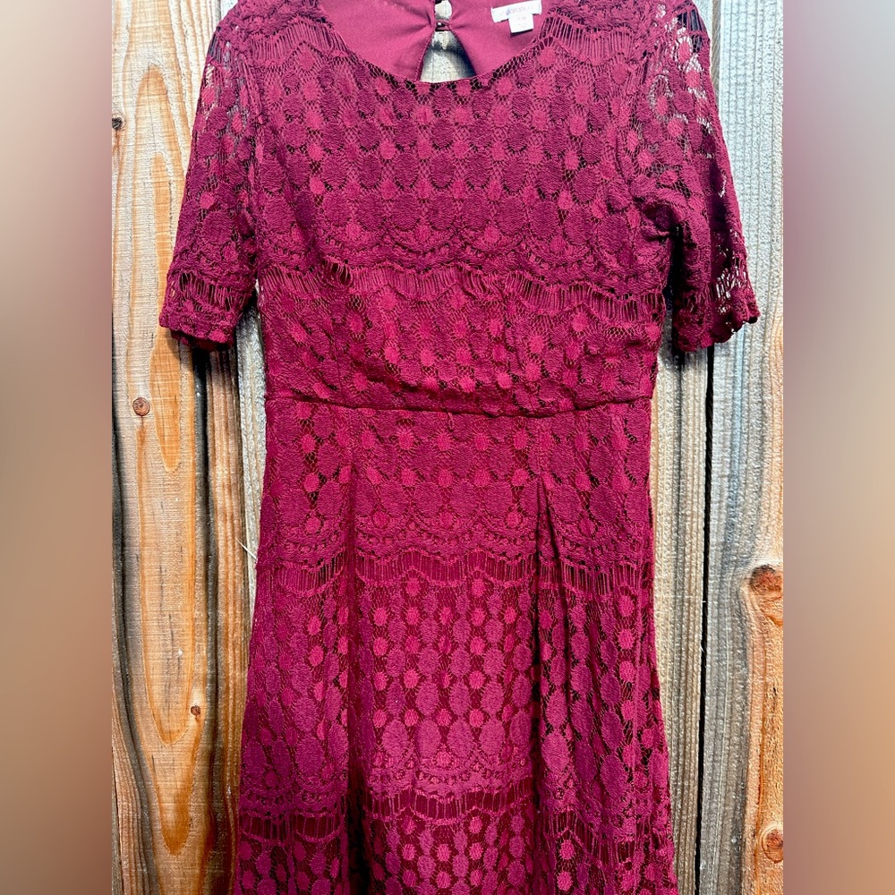 Short-sleeve Dress.
SIZE: M
COLOR: Red/Maroon
BRAND: Xhilaration